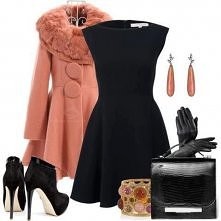 czarno - łososiowo..