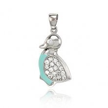 Srebrna Kaczuszka z Cyrkoniami by Dandelio.pl