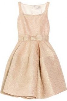 Lanvin bow-embellished textured-crepe dress