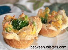 serowe babeczki z kurczakiem i warzywami