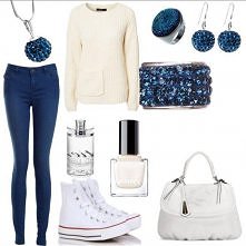 navy blue & white
