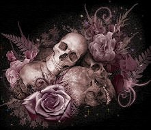 rose skull poster