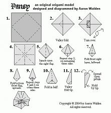 how to, how to fold, origami instructions, paper folding, step by step, tutorial, origami pansy flower