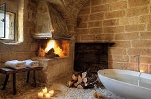 ?azienka z kominkiem