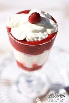 Dietetyczny deser z malinami :)