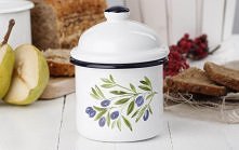 Pojemnik emaliowany niski OLIWKI Nostalgia