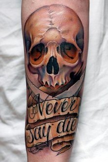 skull forearm tattoo