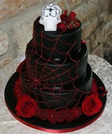 skull wedding cake