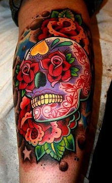candy skull tattoo