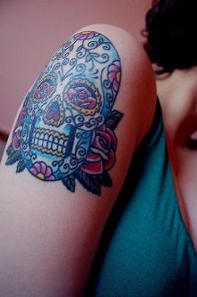 candy skull tattoo