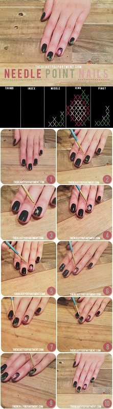 Needle point nail art tutor...