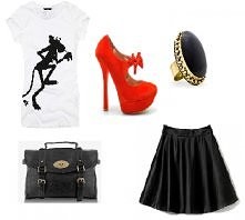 Black and white and orange