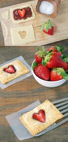 Cookie with a strawberry he...