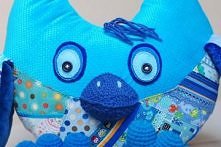 patchworkowa sowa - niebies...