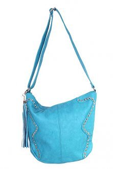 Turkusowa torebka z ćwiekam...