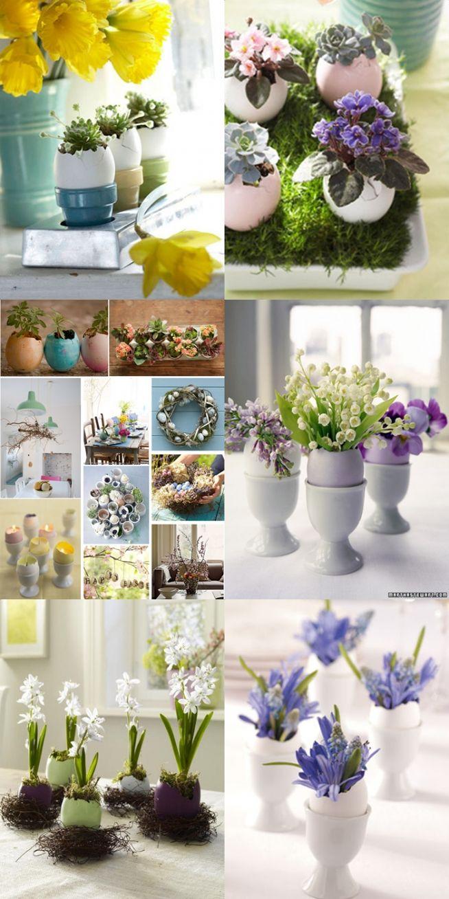 Easter Decorations / Eggshell pot