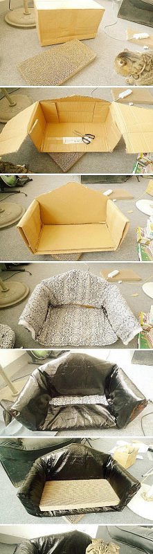 diy, diy projects, diy craft, handmade, diy carton cat bed