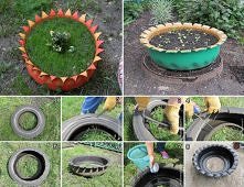     diy tire flower bed