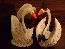 Łabędzie - origami modułowe