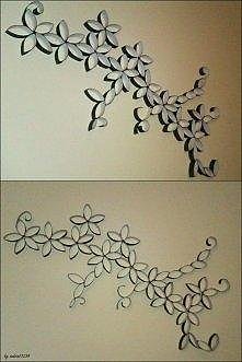 kwiatki z rolek od papieru