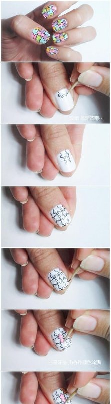  fashion, diy fashion projects, diy fashion ideas, diy fashion tips,  diy puzzle nail design