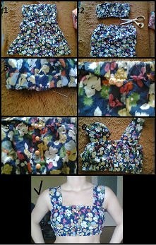 TUNING niemodnej bluzki w letni staniczek do opalania ! (ramiączka można chować ;)