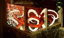 Przegroda szklana wykonana w technice fusingu.