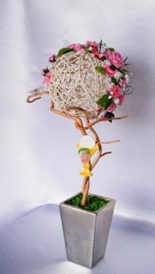 Drzewko Kwiatowe, piękna dekoracja na stół komunijny. Dostępne na allegro.pl