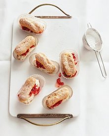 Mini Éclairs with Strawberries and Cream