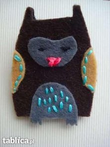 broszka sowa wyrób własny