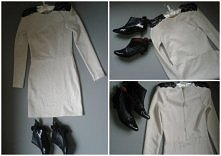 Dzianinowa sukienka z czarn...