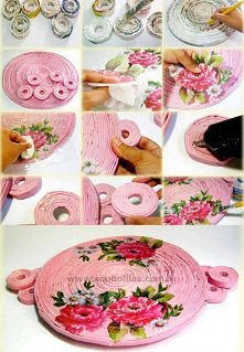 diy, diy projects, diy craft, handmade, diy ideas, diy rolled paper tray