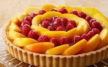Peach and Raspberry Custard Tart