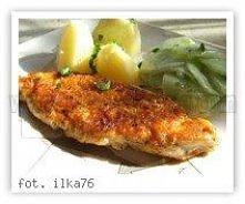 1 podwójna pierś z kurczaka
1 łyżeczka papryki łagodnej
1 łyżeczka ziół prowansalskich
1 łyżeczka cukru
2 łyżki mąki
2 łyżki jogurtu naturalnego
sól

Piersi z kurczaka pokroic n...