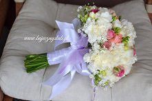 fioletowa wstążka bukiet śl...