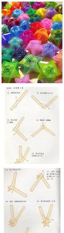 1, pierwsze słomy spłaszczyć, złożone w odpowiednim kątem, centrum będzie mia...