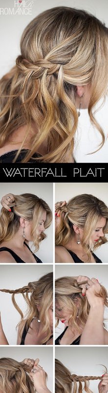 Waterfall plait hairstyle