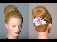 Прическа с плетением: Пучок с косой. Bun hairstyle for long hair