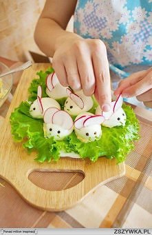 Myszki z jajka i rzodkiewki