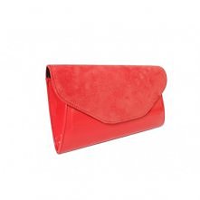 TOREBKA KOPERTÓWKA LAKIER I ZAMSZ KORAL