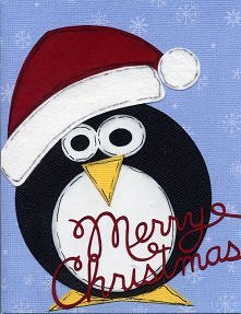 Kartka pingwinek świąteczna