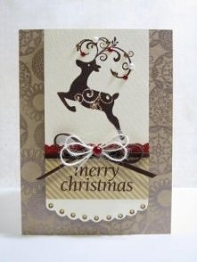 Kartka świąteczna renifer :)))