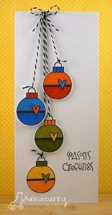 Kartka świąteczna bombki