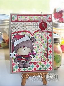 Kartka świąteczna miś