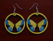 Drewniane kolczyki, wym. 5,3cm x 4,3cm