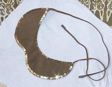 kołnierzyk ze skórki zamszowej dwustronny handmade