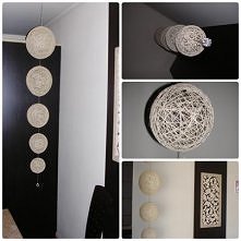 kulki dekoracyjne zrobione ze sznurka ,więcej na blogu