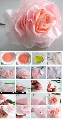      diy beautiful coffee filter rose