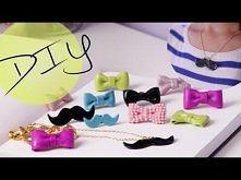DIY Cute Bow Ring &amp; Mustache Necklace {How to Make}