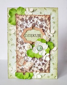 Kartka scrapbooking: Dziękuję!